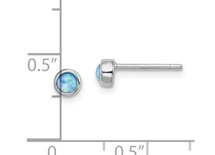 Sterling silver opal stud earrings, further view
