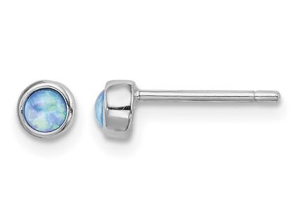 Sterling silver opal stud earrings
