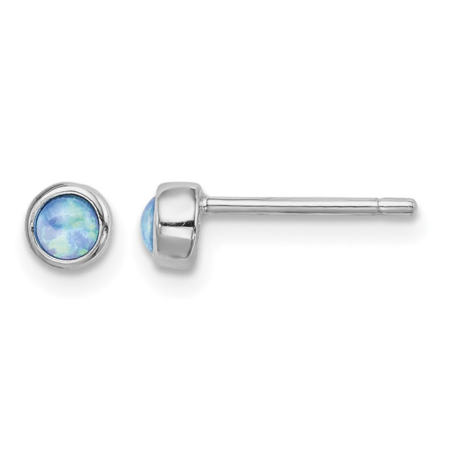 Sterling silver opal stud earrings