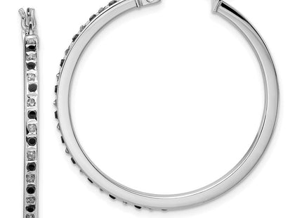 Sterling silver diamond hoop earrings