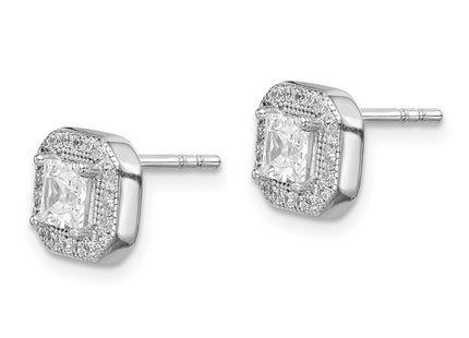 Sterling Silver Earrings Style QE14470APR - Classique Jewelry Inc.