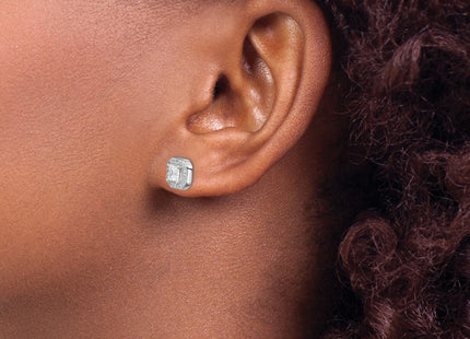 Sterling Silver Earrings Style QE14470APR - Classique Jewelry Inc.