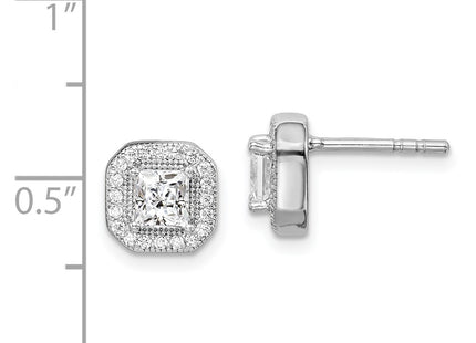 Sterling Silver Earrings Style QE14470APR - Classique Jewelry Inc.