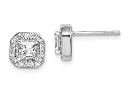 Sterling Silver Earrings Style QE14470APR - Classique Jewelry Inc.