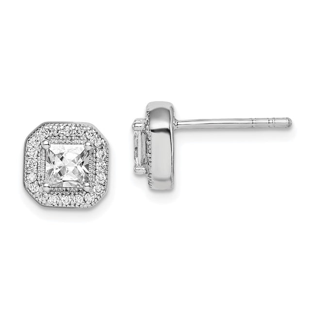 Sterling Silver Earrings Style QE14470APR - Classique Jewelry Inc.