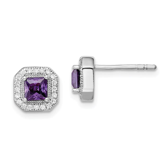 Sterling Silver Earrings Style QE14470FEB - Classique Jewelry Inc.
