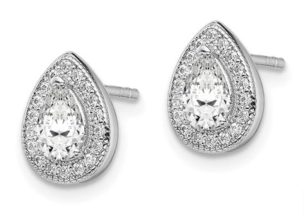 Sterling Silver Earrings Style QE14472APR - Classique Jewelry Inc.