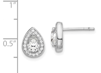 Sterling Silver Earrings Style QE14472APR - Classique Jewelry Inc.