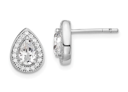 Sterling Silver Earrings Style QE14472APR - Classique Jewelry Inc.