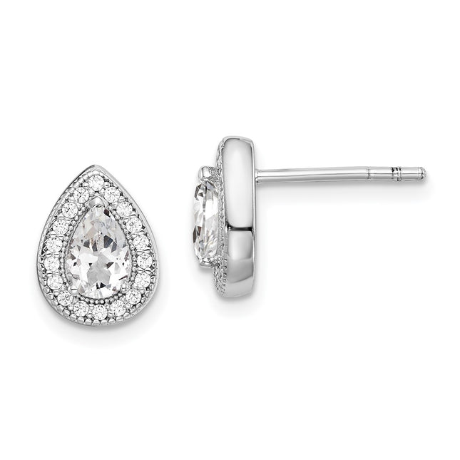 Sterling Silver Earrings Style QE14472APR - Classique Jewelry Inc.