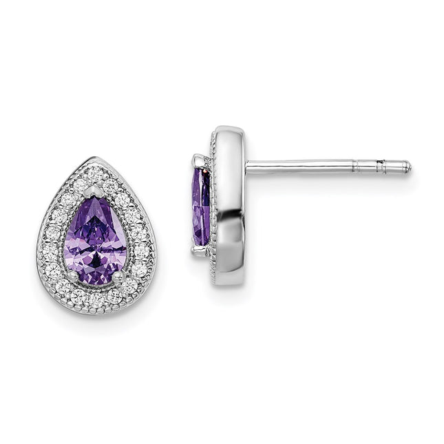 Sterling Silver Earrings Style QE14472FEB - Classique Jewelry Inc.