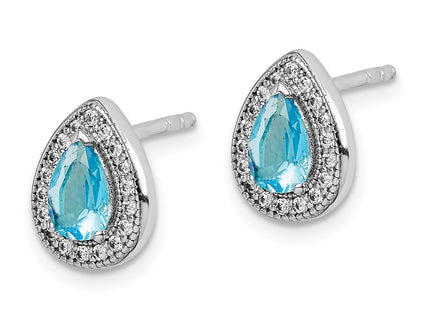 Sterling Silver Earrings Style QE14472MAR - Classique Jewelry Inc.