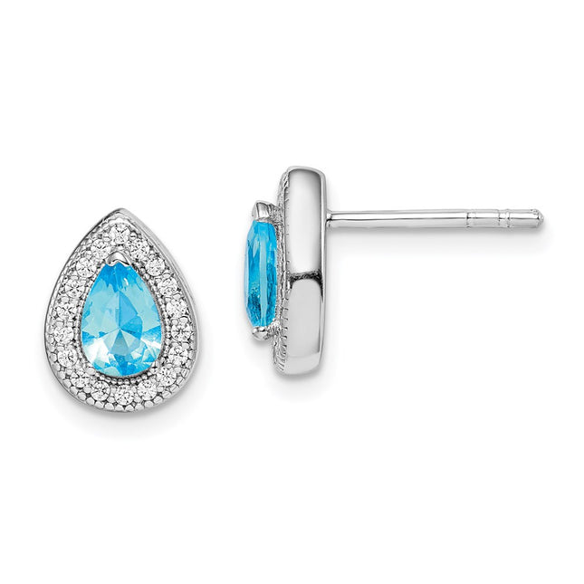 Sterling Silver Earrings Style QE14472MAR - Classique Jewelry Inc.
