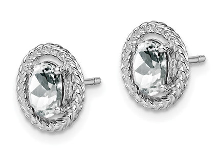 Sterling Silver Earrings Style QE14494APR - Classique Jewelry Inc.