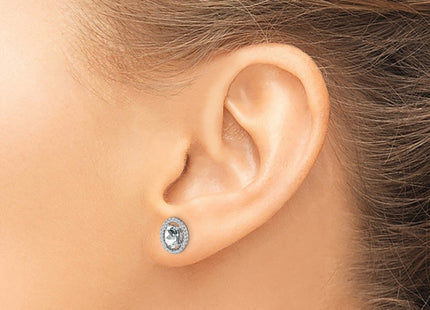 Sterling Silver Earrings Style QE14494APR - Classique Jewelry Inc.