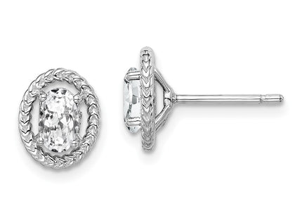 Sterling Silver Earrings Style QE14494APR - Classique Jewelry Inc.