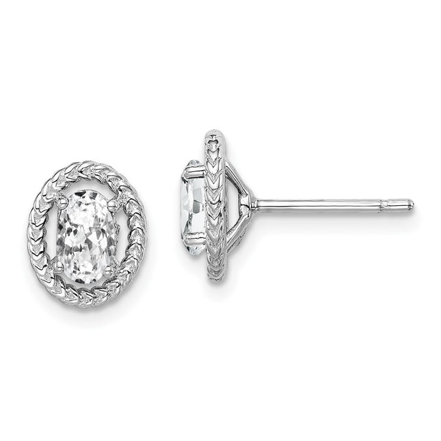 Sterling Silver Earrings Style QE14494APR - Classique Jewelry Inc.