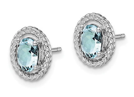 Sterling Silver Earrings Style QE14494MAR - Classique Jewelry Inc.