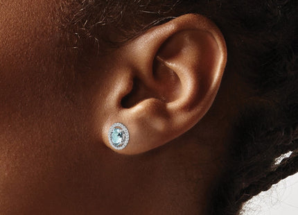 Sterling Silver Earrings Style QE14494MAR - Classique Jewelry Inc.