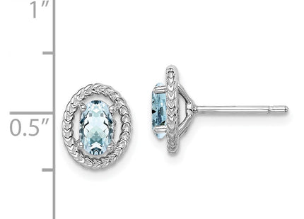 Sterling Silver Earrings Style QE14494MAR - Classique Jewelry Inc.