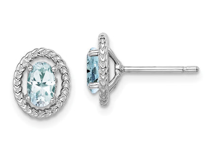 Sterling Silver Earrings Style QE14494MAR - Classique Jewelry Inc.