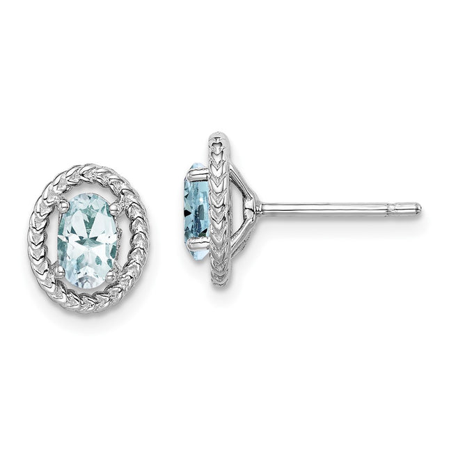 Sterling Silver Earrings Style QE14494MAR - Classique Jewelry Inc.