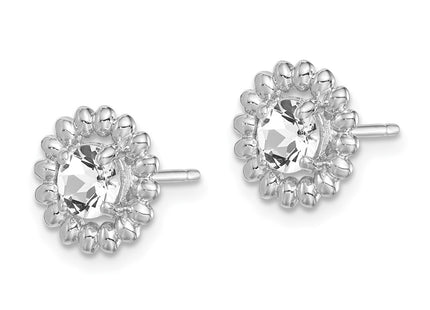 Sterling Silver Earrings Style QE14495APR - Classique Jewelry Inc.