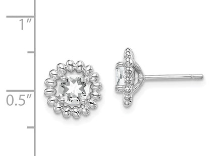 Sterling Silver Earrings Style QE14495APR - Classique Jewelry Inc.