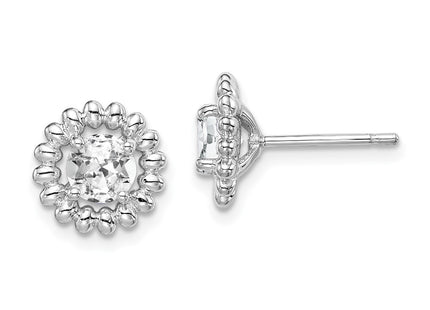 Sterling Silver Earrings Style QE14495APR - Classique Jewelry Inc.
