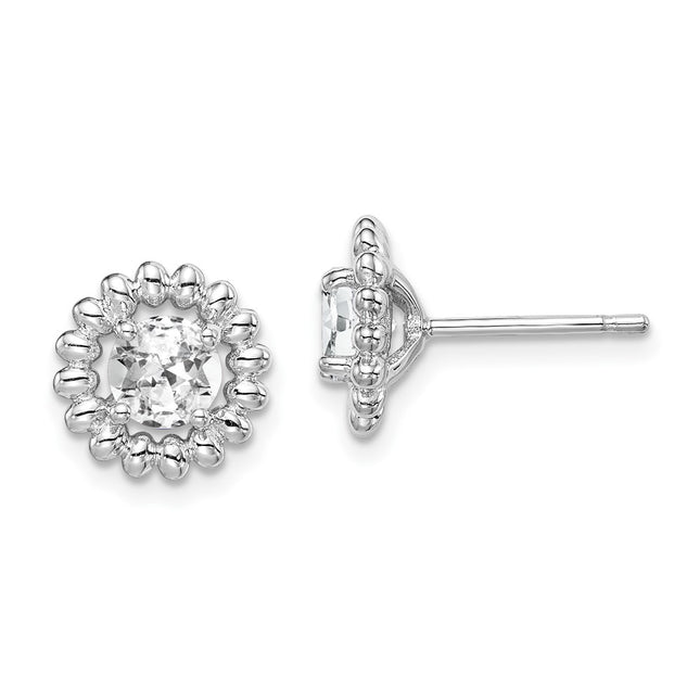 Sterling Silver Earrings Style QE14495APR - Classique Jewelry Inc.