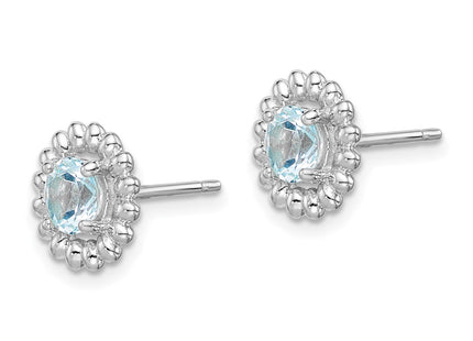 Sterling Silver Earrings Style QE14495MAR - Classique Jewelry Inc.