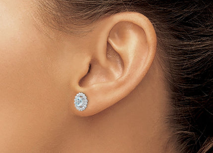 Sterling Silver Earrings Style QE14495MAR - Classique Jewelry Inc.