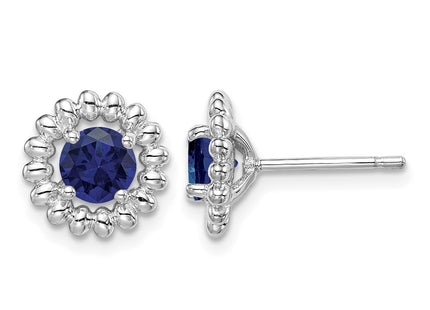 Sterling silver sapphire earrings
