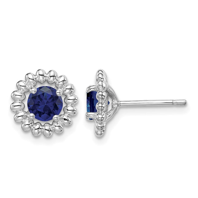 Sterling silver sapphire earrings