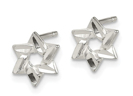 Sterling silver star earrings, alternate view