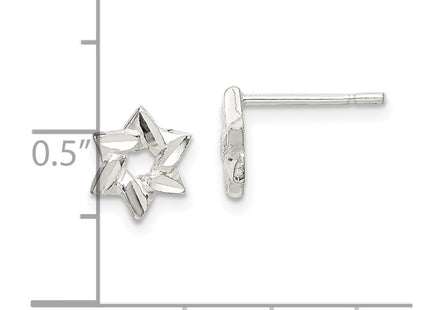 Sterling silver star earrings, further view