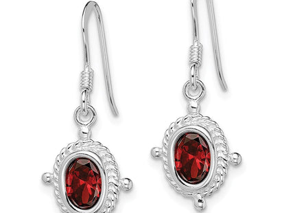 Sterling silver garnet earrings, alternate view