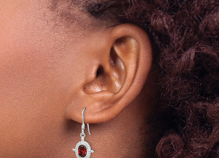 Sterling silver garnet earrings, another view