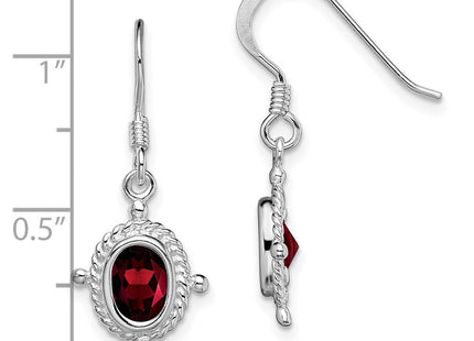 Sterling silver garnet earrings, further view