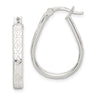 Sterling Silver Patterned Teardrop Hoop Earrings