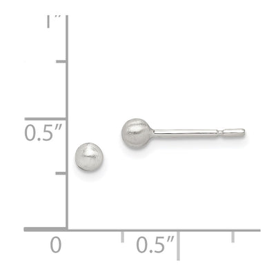 Sterling Silver Brushed Ball Post Earrings
