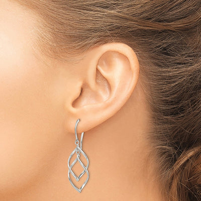 Sterling Silver Polished Fancy Twisted Dangle Earrings, 44.5 x 14mm