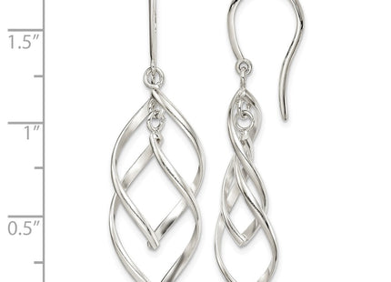 Sterling silver drop earrings, further view