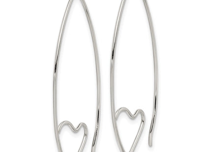 Sterling silver heart earrings, alternate view