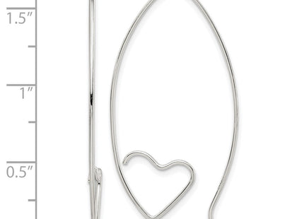 Sterling silver heart earrings, further view