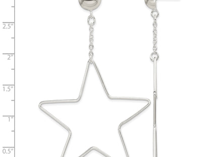Sterling Silver Star Dangle Post Earrings