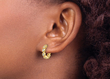 Sterling silver cubic zirconia hoop earrings, another view