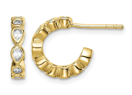 Sterling silver cubic zirconia hoop earrings
