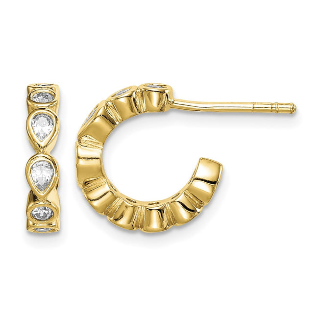 Sterling silver cubic zirconia hoop earrings