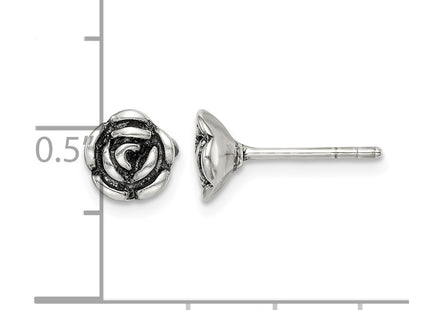 Sterling silver flower earrings, further view